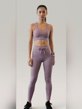 Hype Purple Leggins Pants Stretch High Rise Waist Leggings Size M Medium Workout
